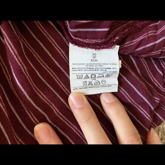 Old Navy Pinstripe Flannel Button Down - Picture 5 of 6